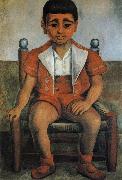 Diego Rivera The Child in red painting
